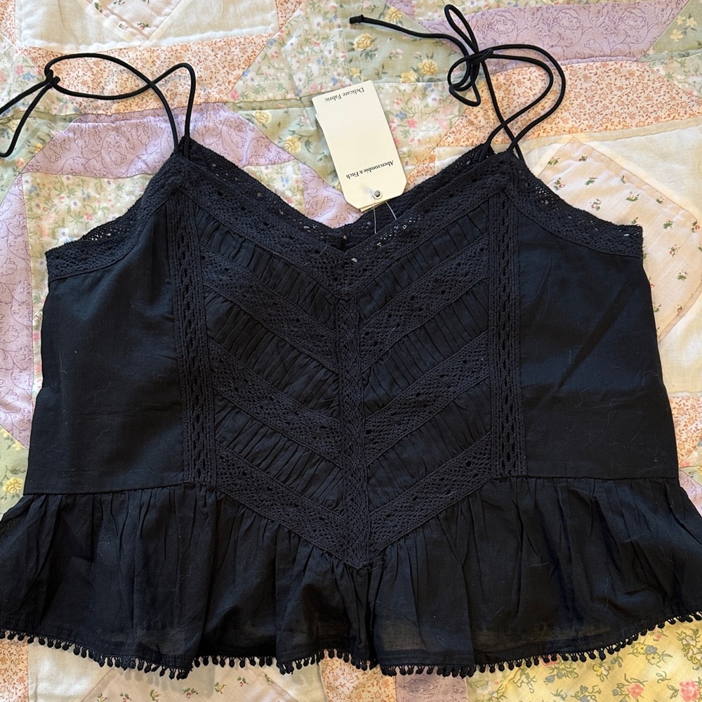 Abercrombie & Fitch Black Ruffle Hem Camisole
